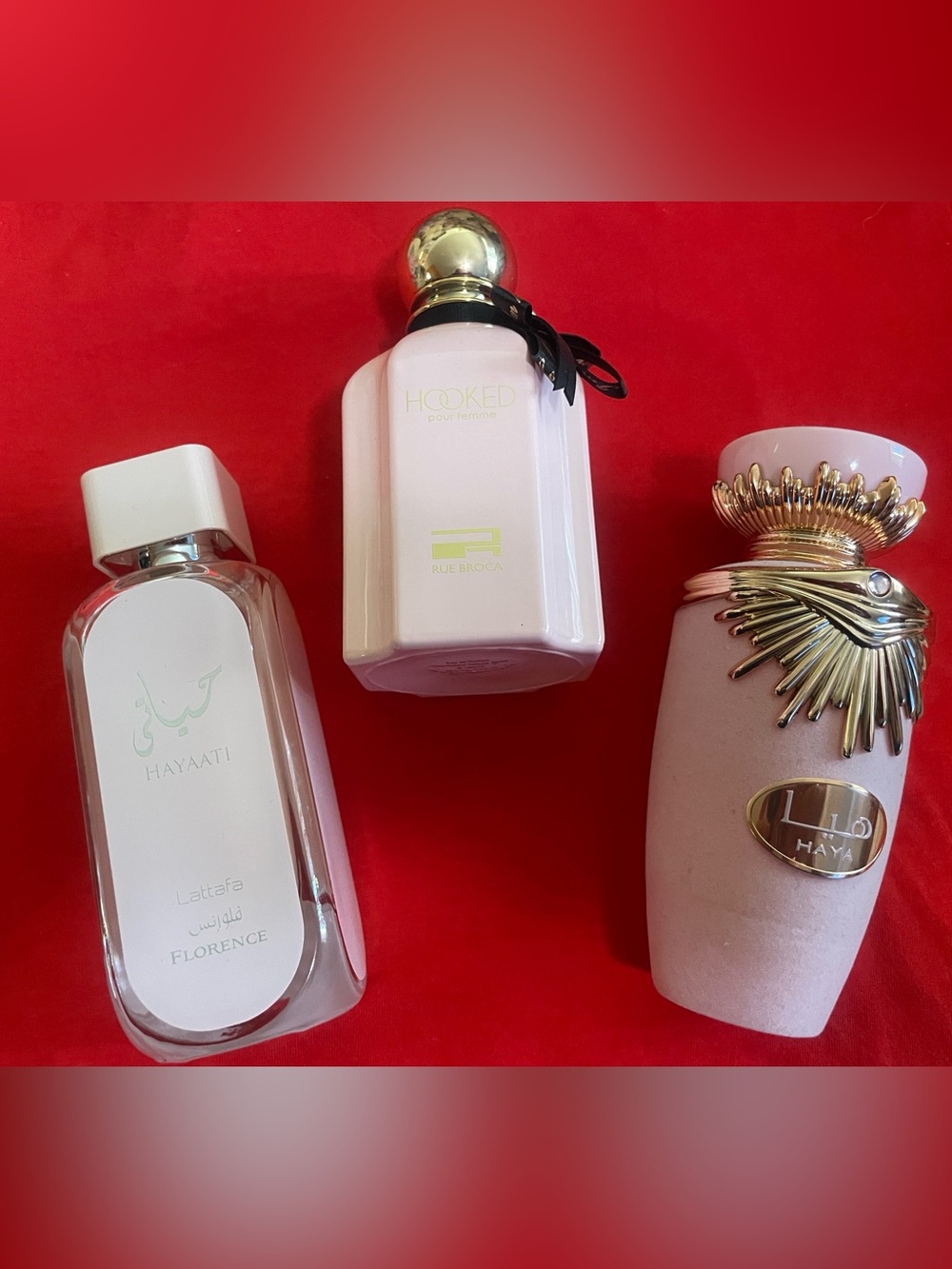 Bundle of LATTAFA Hayaati,HOOKED Rue Brock & HAYA Fragrances,100ml!NEW